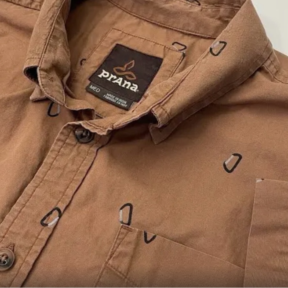 PrAna Broderick Carabiner Short Sleeve Button Shirt Men's XL